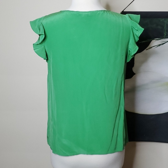 J Crew Flutter Sleeve Keyhole Neckline Top - Picture 4 of 5